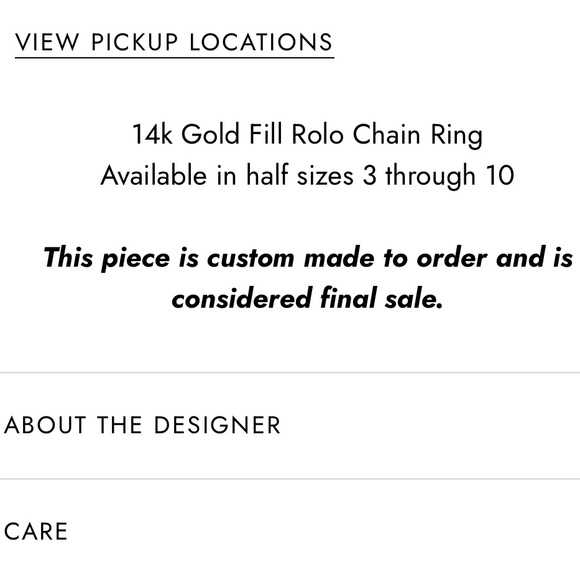 Brave Daughters Gold Fill Rolo Chain Ring - Picture 4 of 4